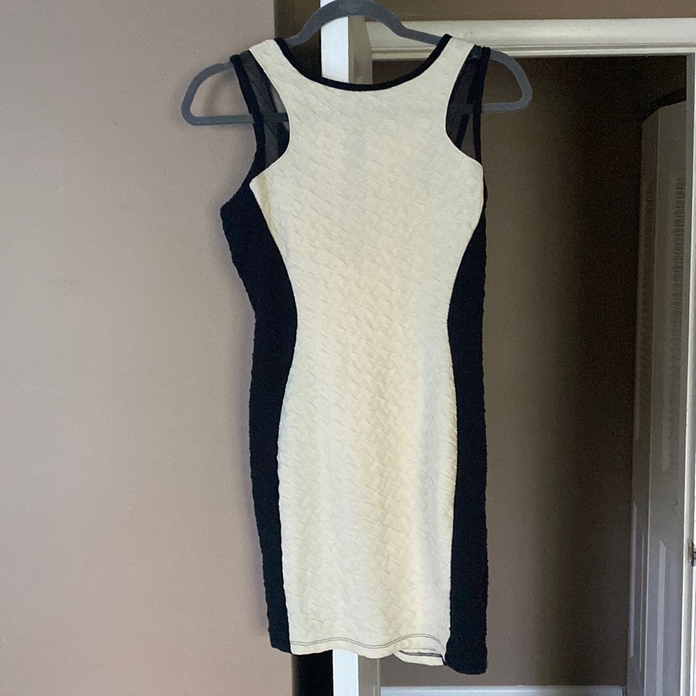 Cream & black dress